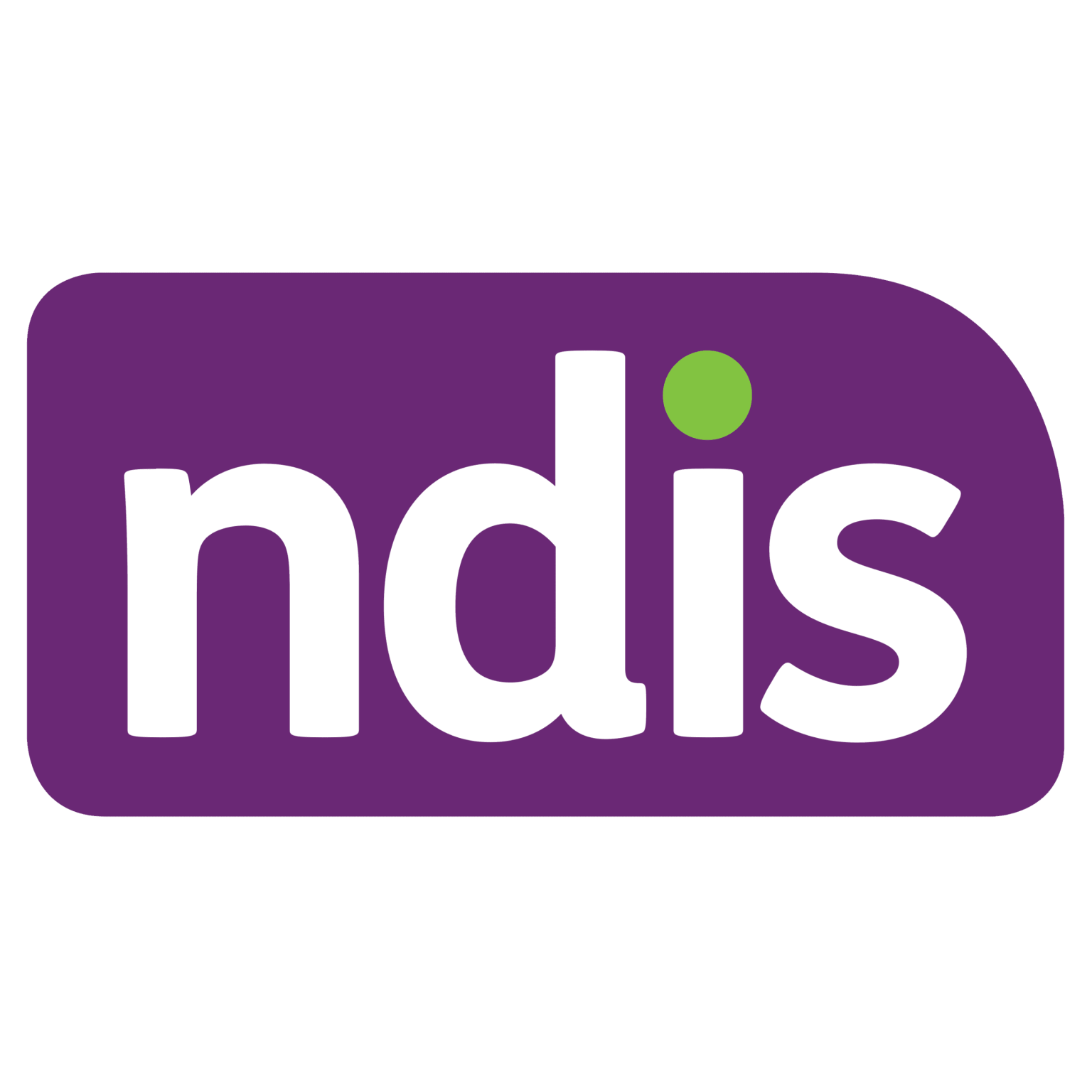 The official purple and green logo for the National Disability Insurance Scheme (NDIS).